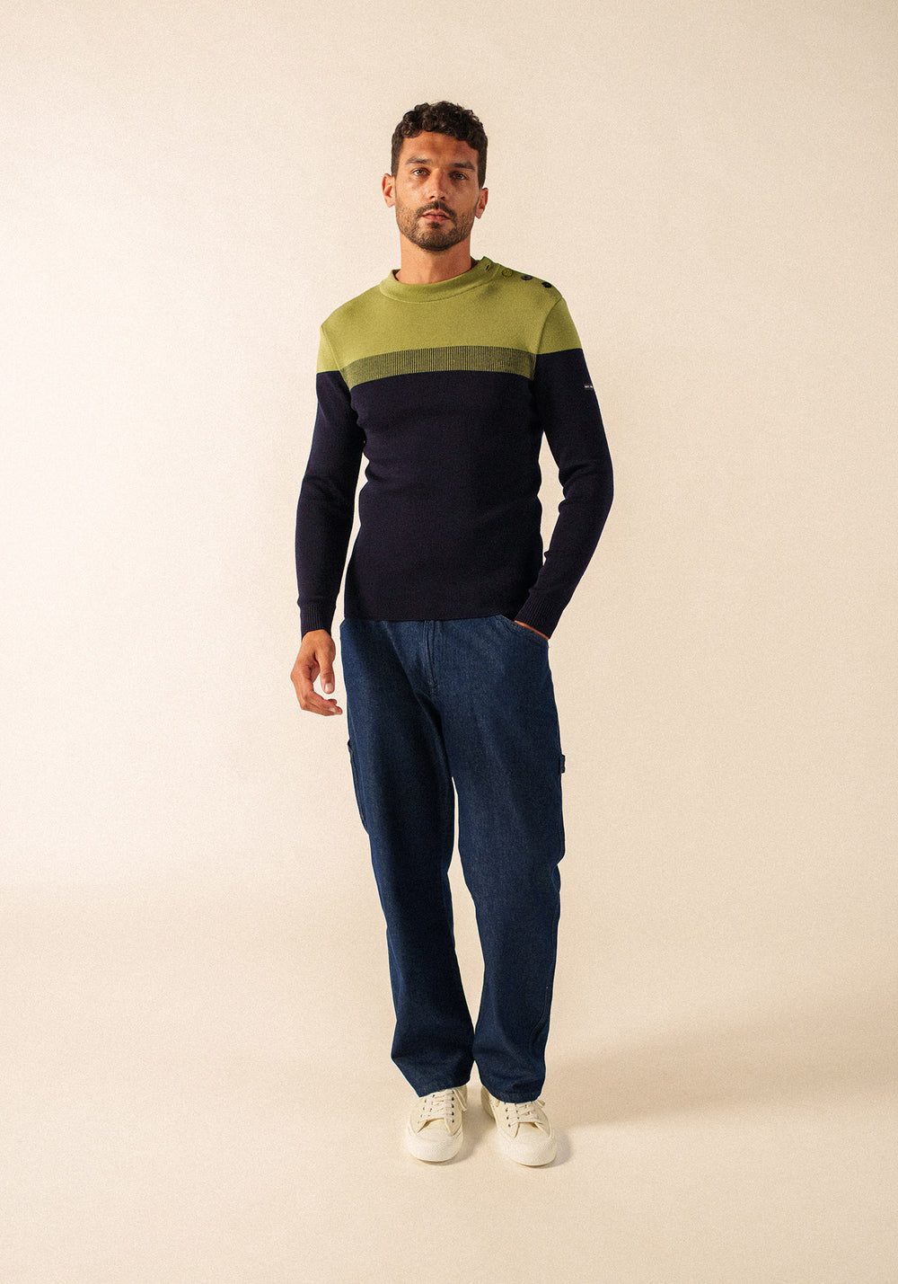Bretagne sailor jumper (MARINE/OIL)