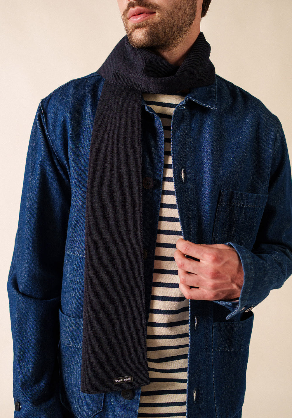 Plain scarf (NAVY)
