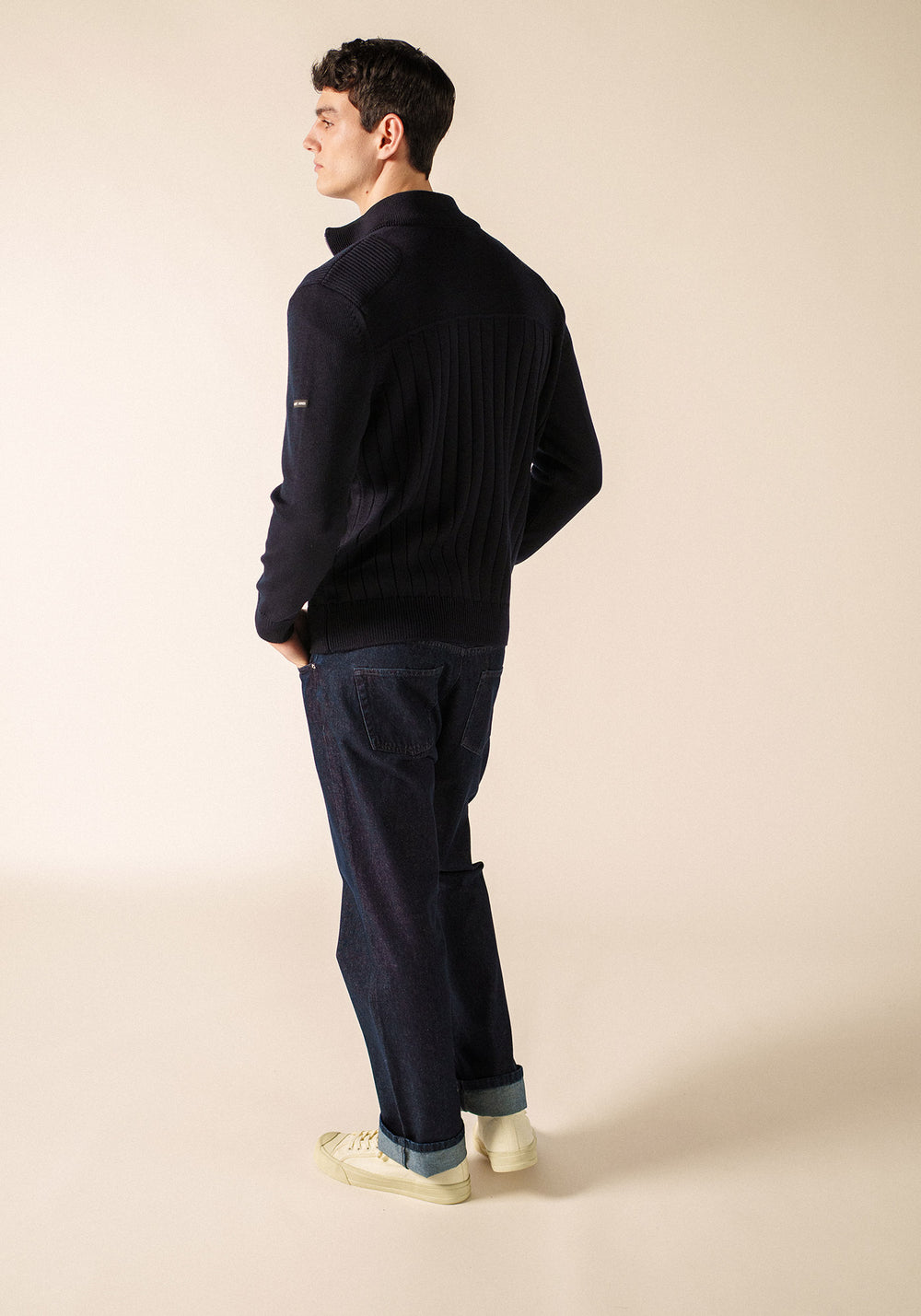 Calypso Réédit cardigan (NAVY/BLANC)