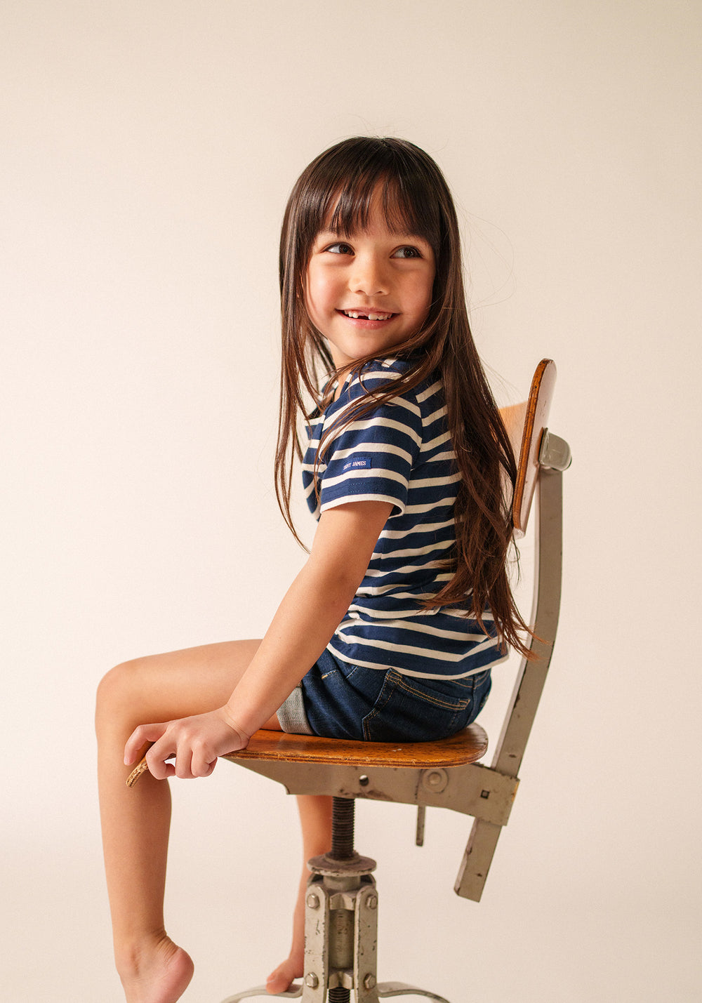 Levant kid Breton shirt (MARINE/ECRU)