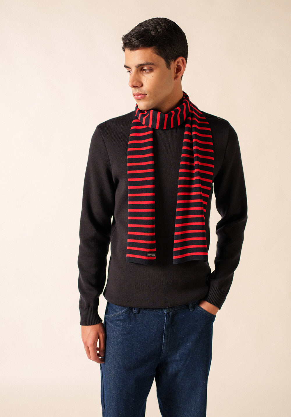 Duguay scarf (NAVY/TULIPE)