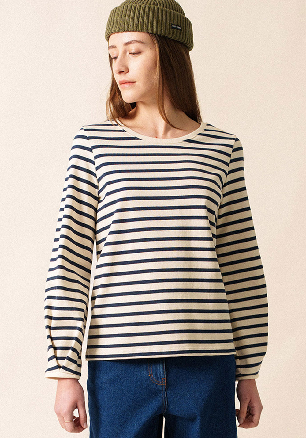 Yvoire Breton shirt (ECRU/MARINE)