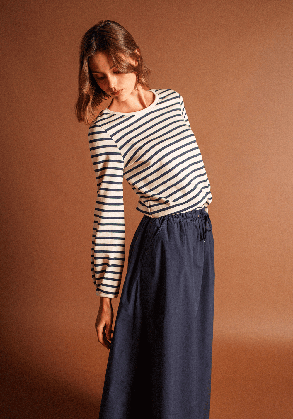 Yvoire Breton shirt (ECRU/MARINE)