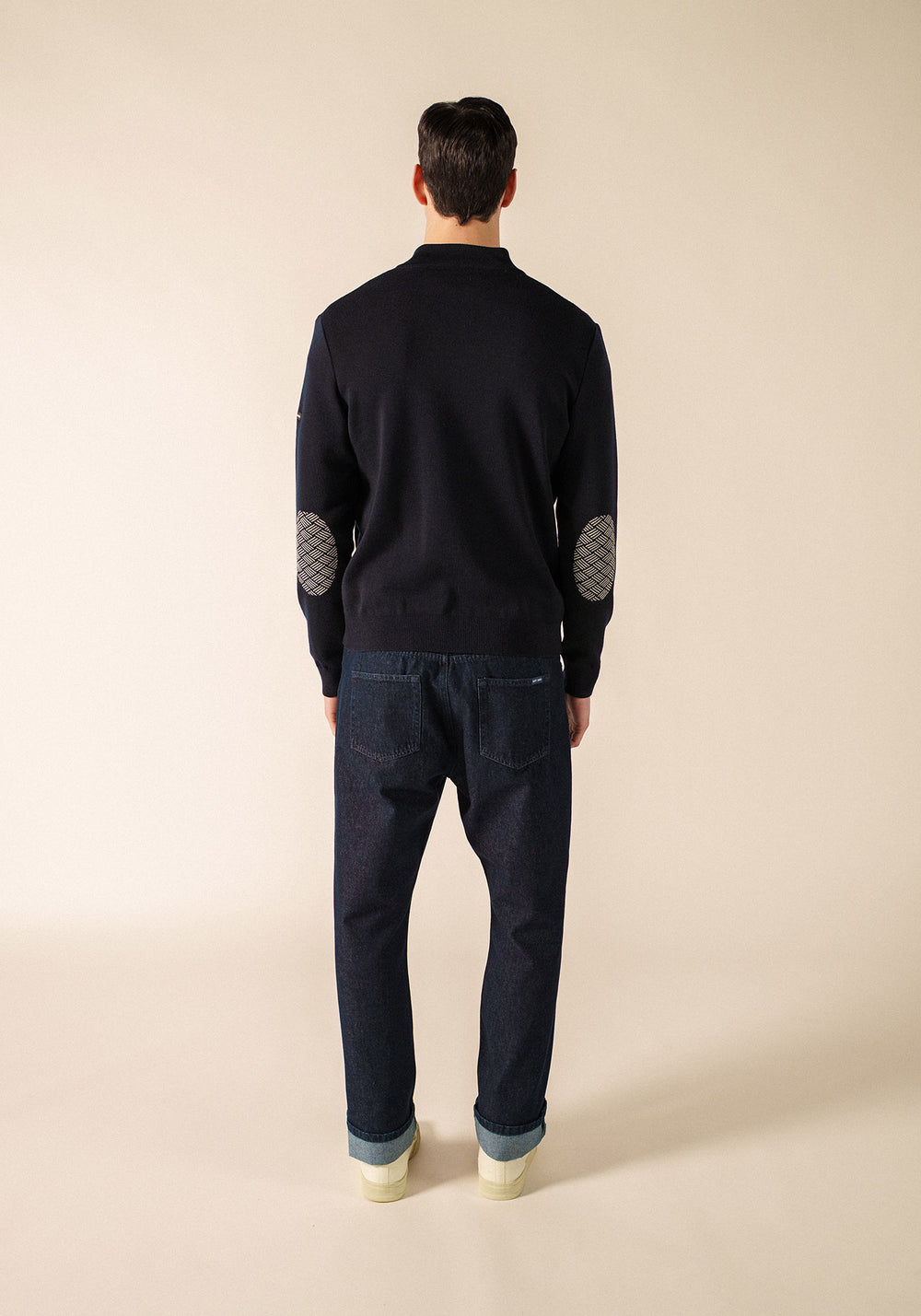 Equipage zipped cardigan (NAVY)