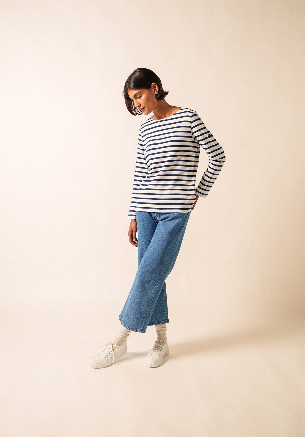 Méridame Breton shirt (NEIGE/MARINE)