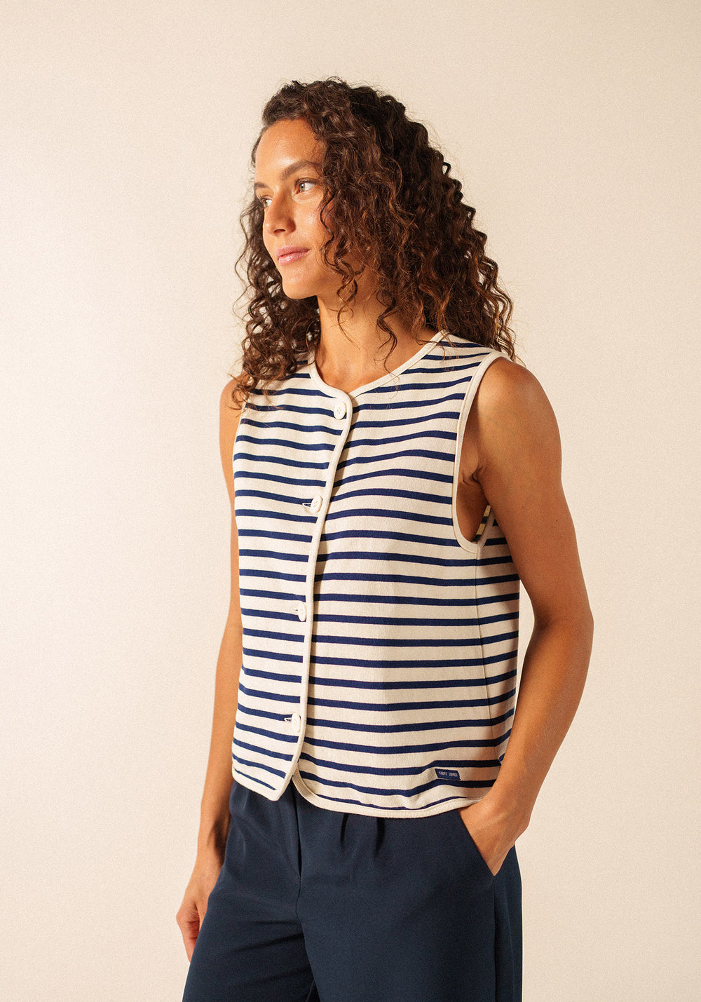 Gouville Vest (ECRU/MARINE)