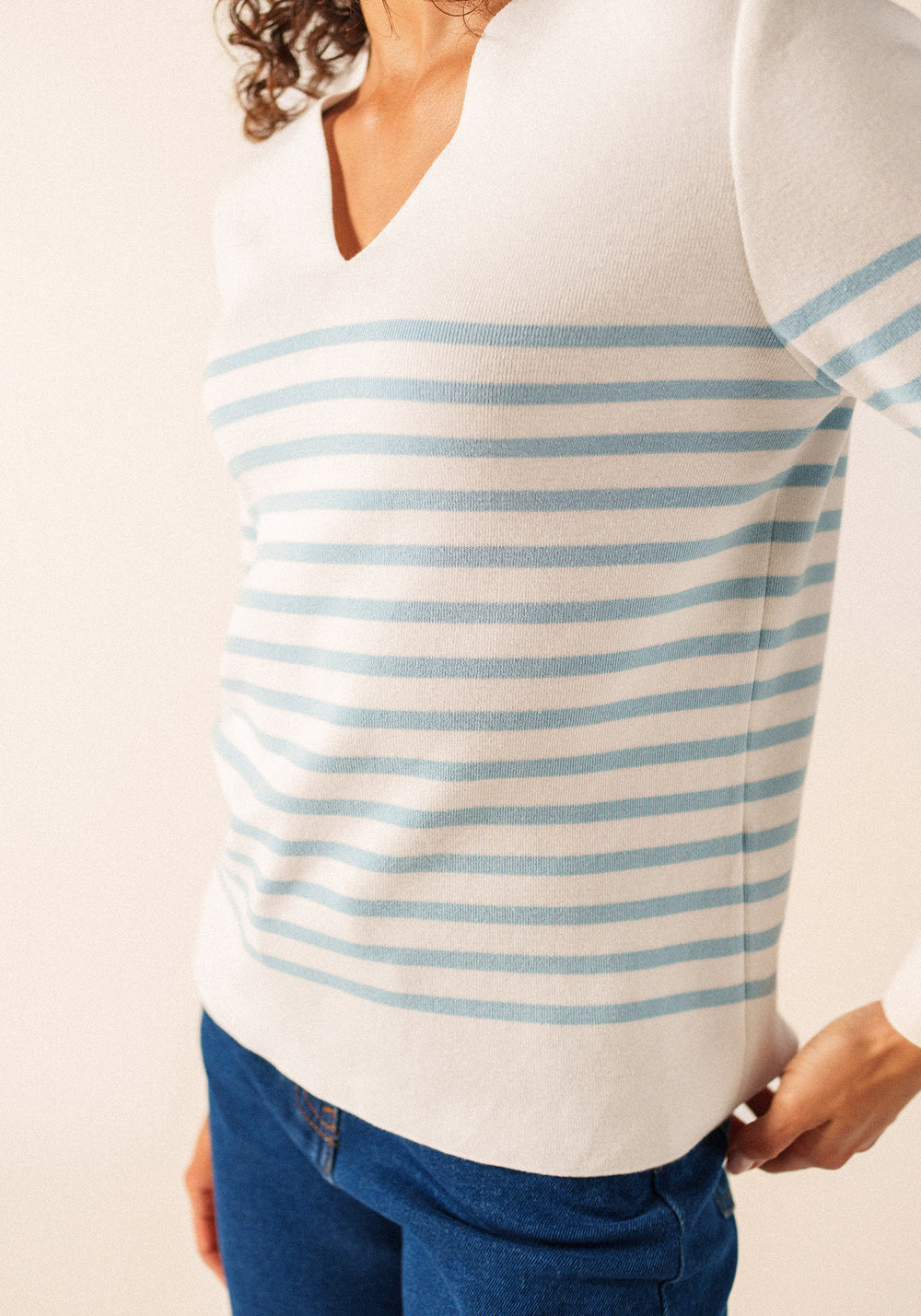 Bréhat Cotton Jumper (BLANC/NUANCE)