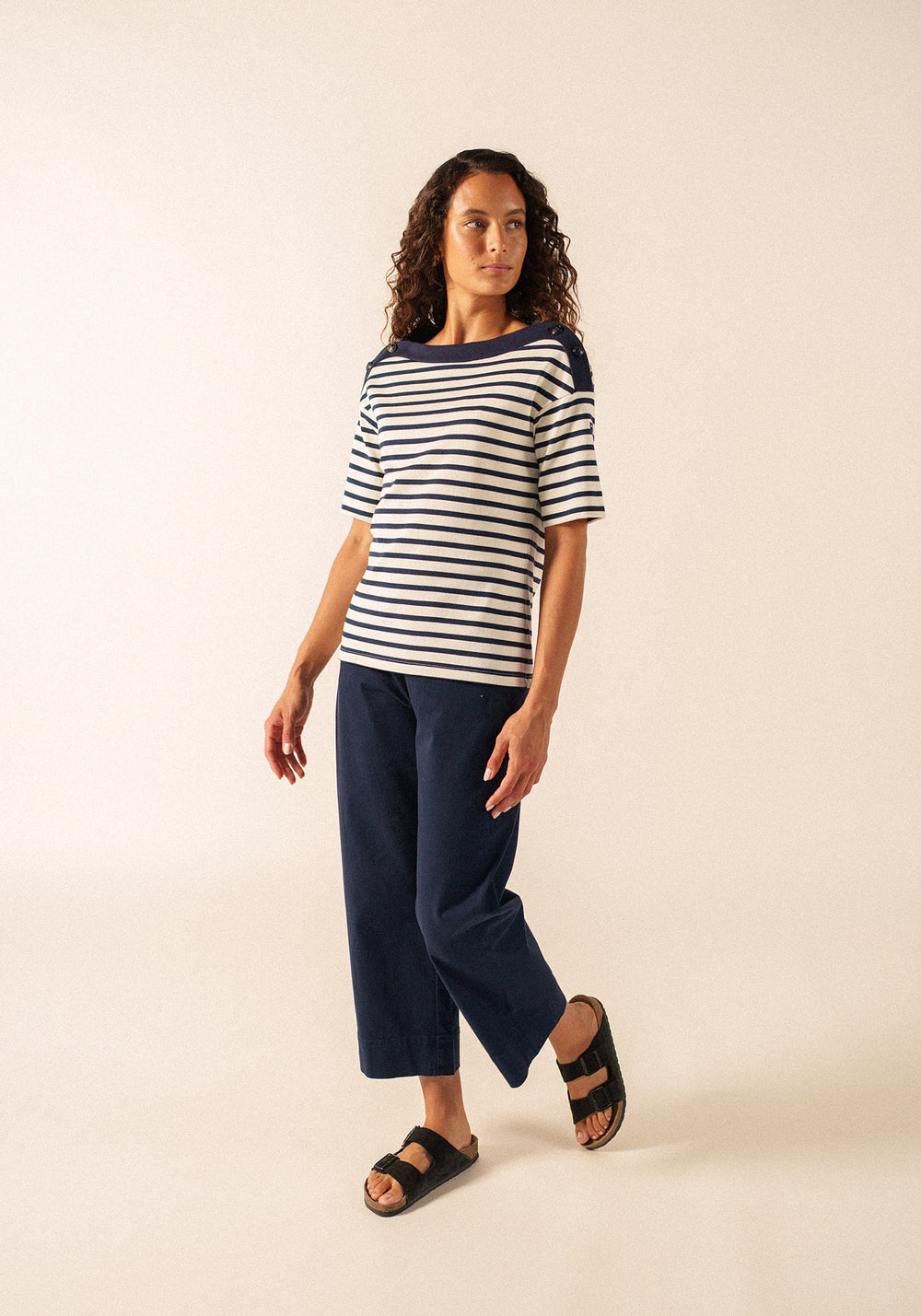 Geri Sailor Striped Shirt x Isabelle Ballu (ECRU/MARINE/NAVY)