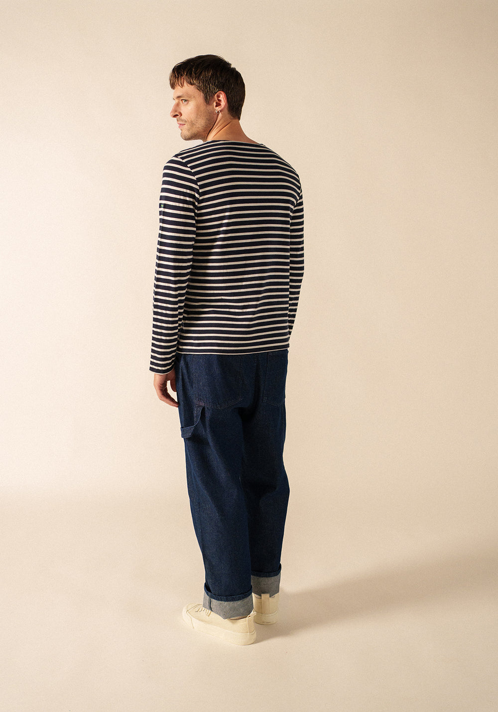 Glow-In-The-Dark Minquiers Striped Sailor Shirt - in cotton (NAVY/PHOSPHORESCENT)