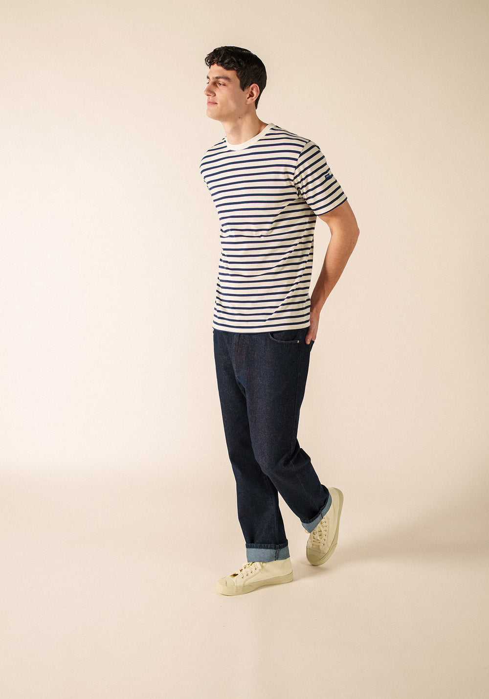 Plouider Sailor Striped Shirt (ECRU/MARINE)
