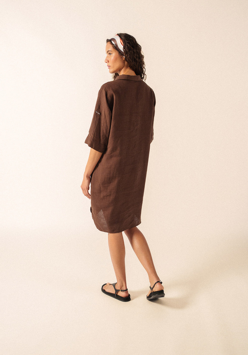 Léonie Linen Dress (EXPRESSO)