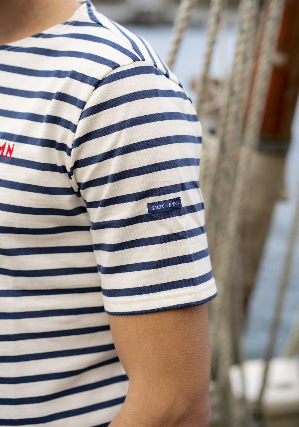Narval x Marine nationale Breton Shirt (ECRU/NAVY)