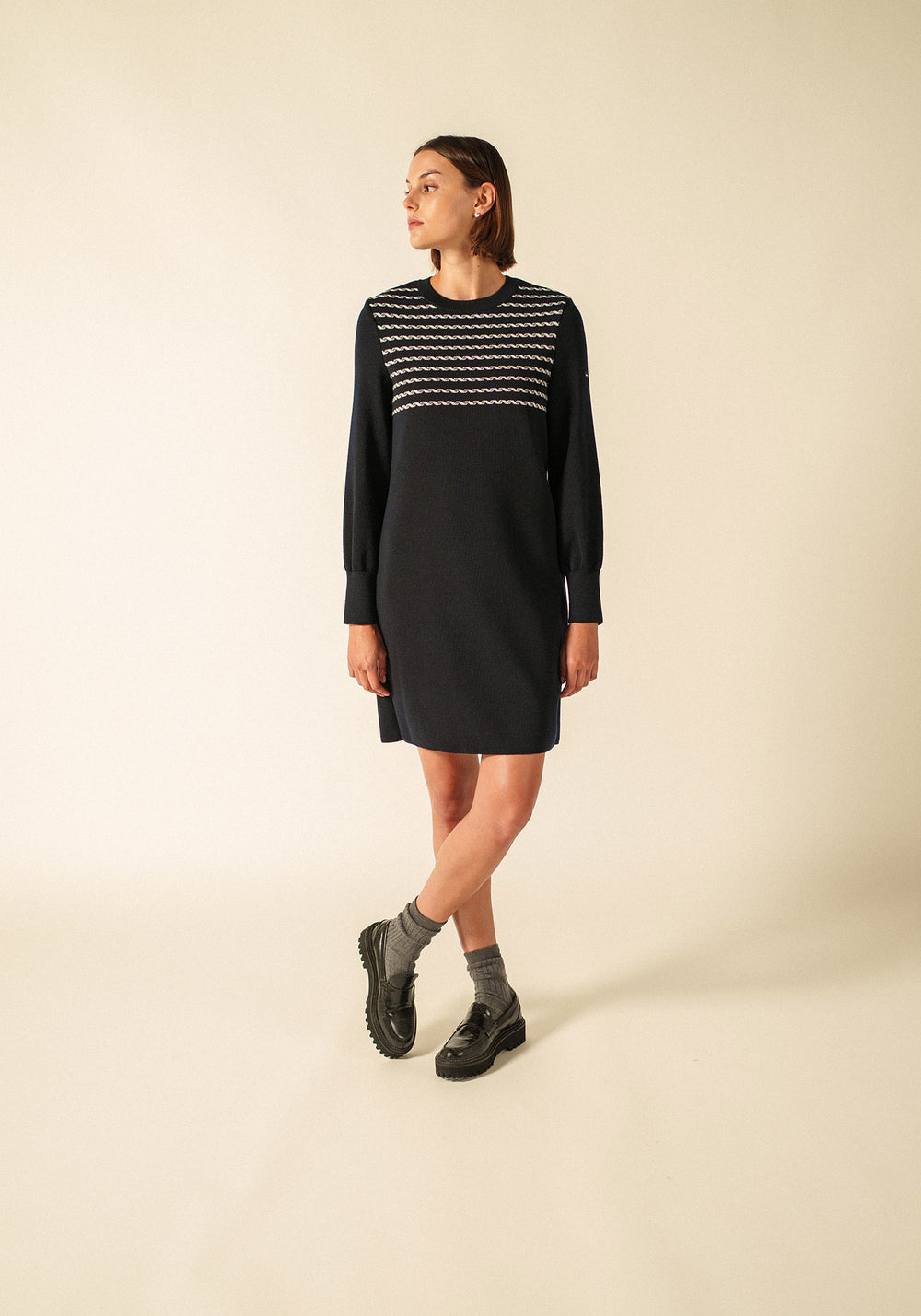 Sana dress x Isabelle Ballu (NAVY/ECUME)