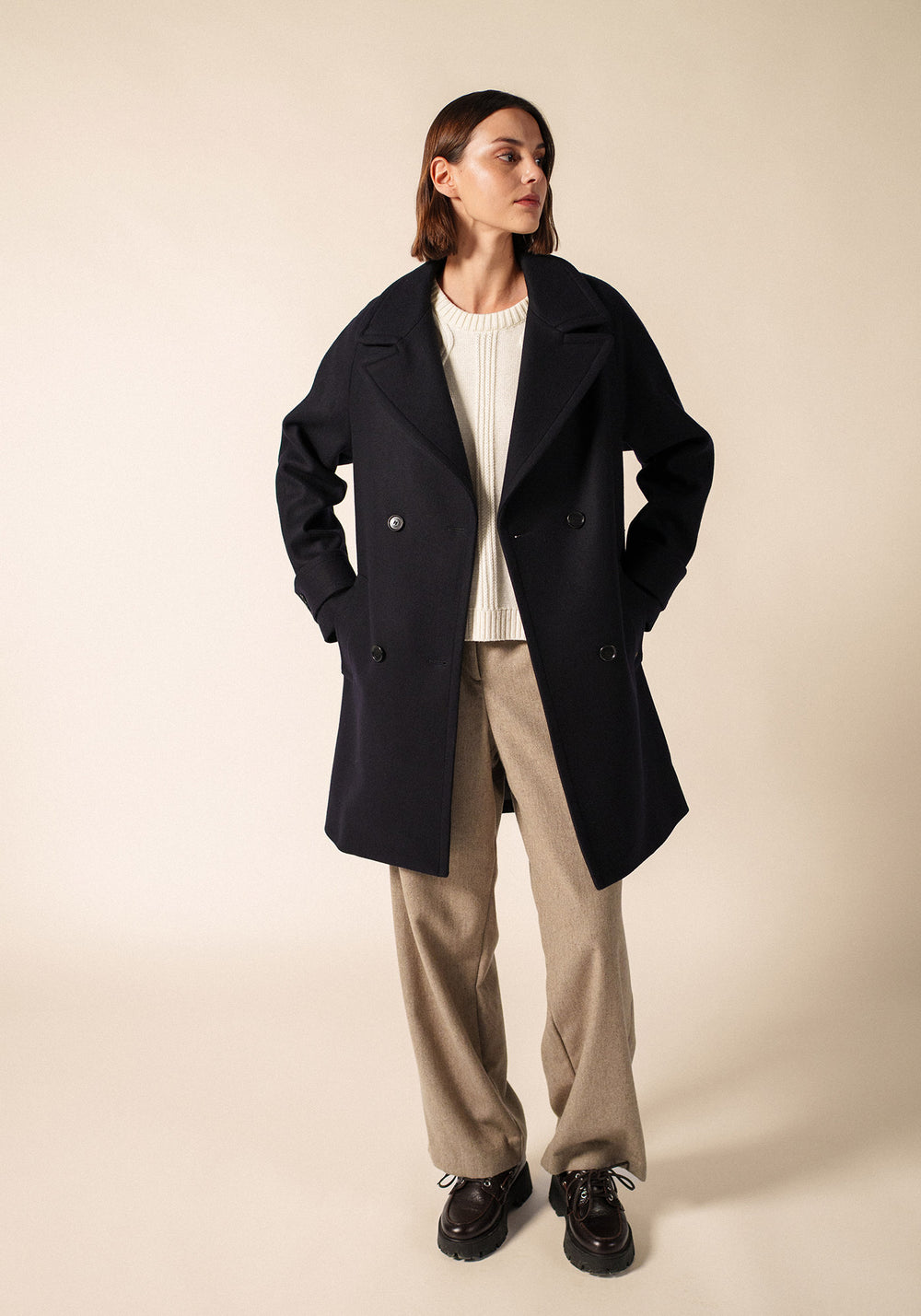 Ste Laura Coat (NAVY)