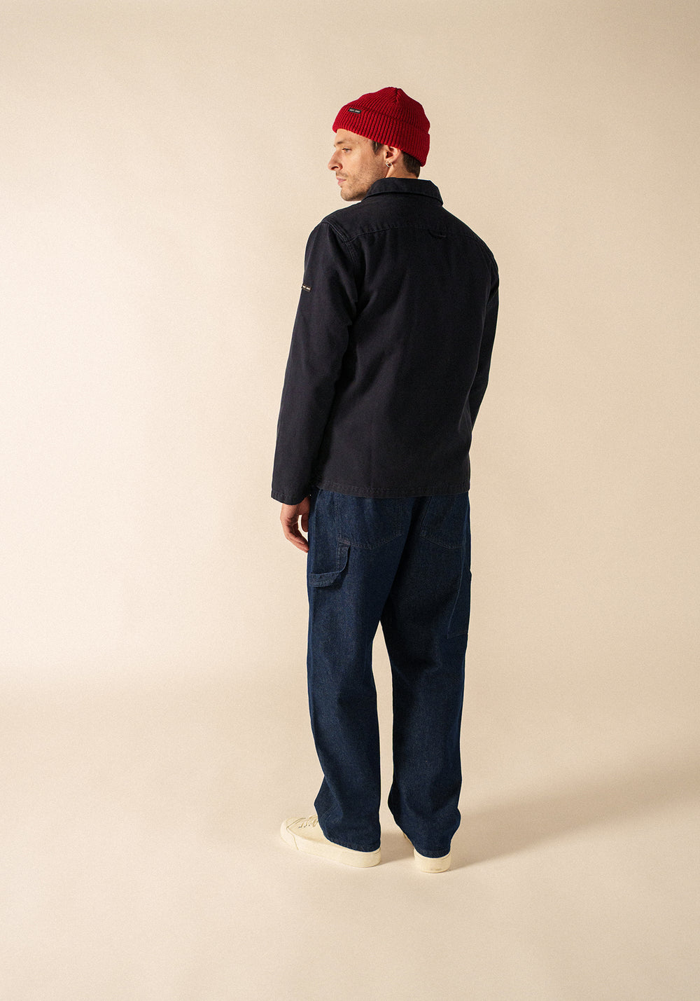 Zephyr smock style jacket - zipped, in cotton canvas (MARINE)