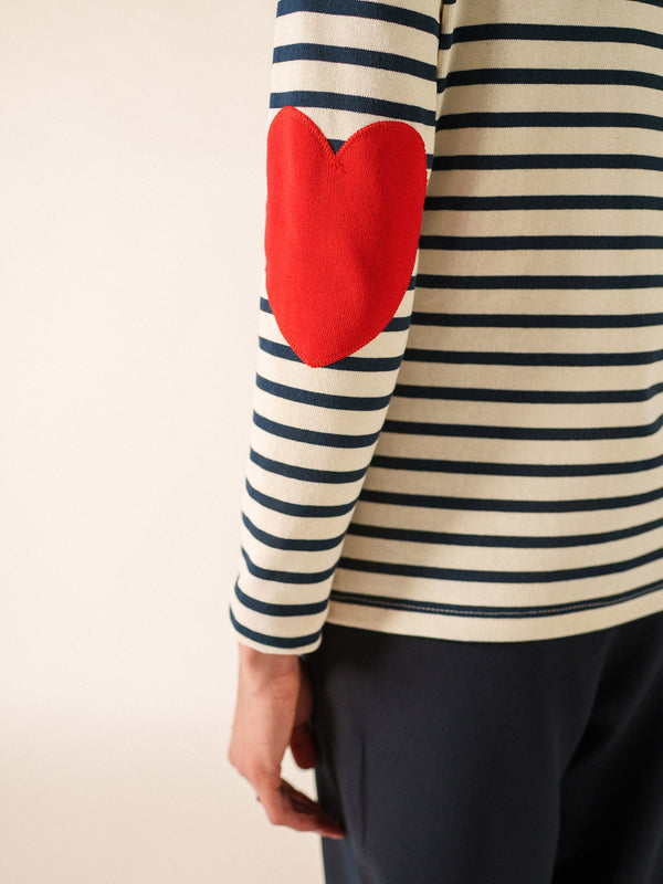 Heart-shaped elbow patches