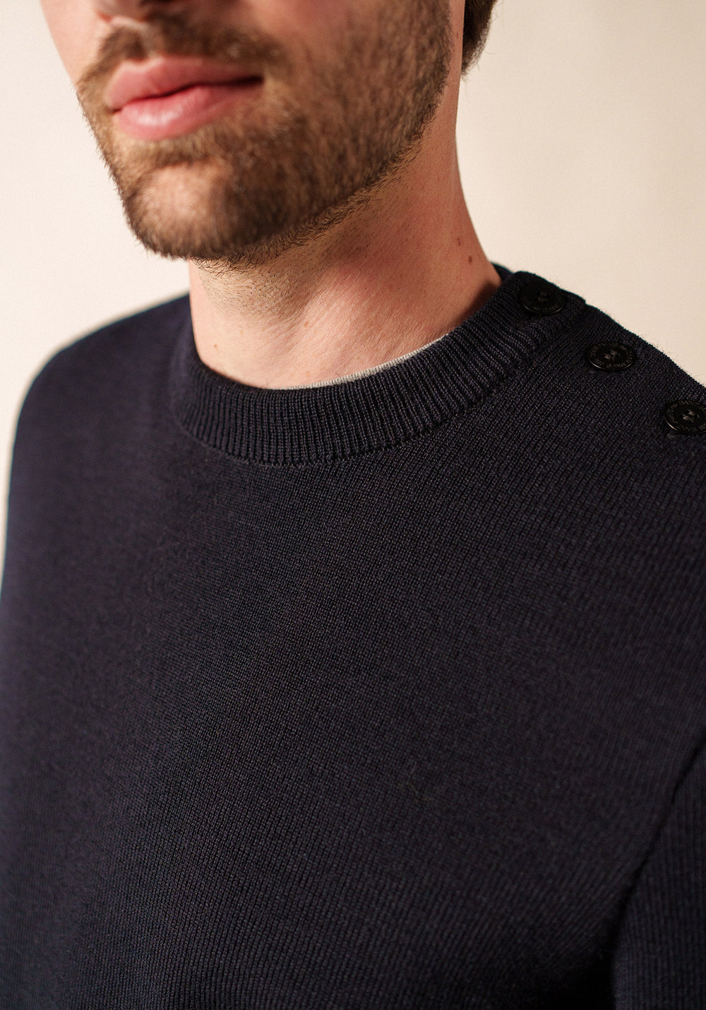 Cancale sailor jumper - regular fit, in pure new wool (NAVY)