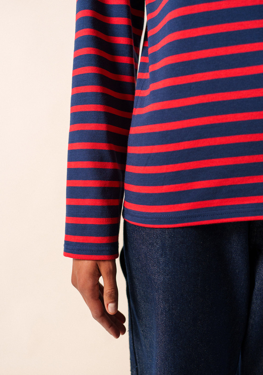 Minquiers Breton shirt (MARINE/TULIPE)