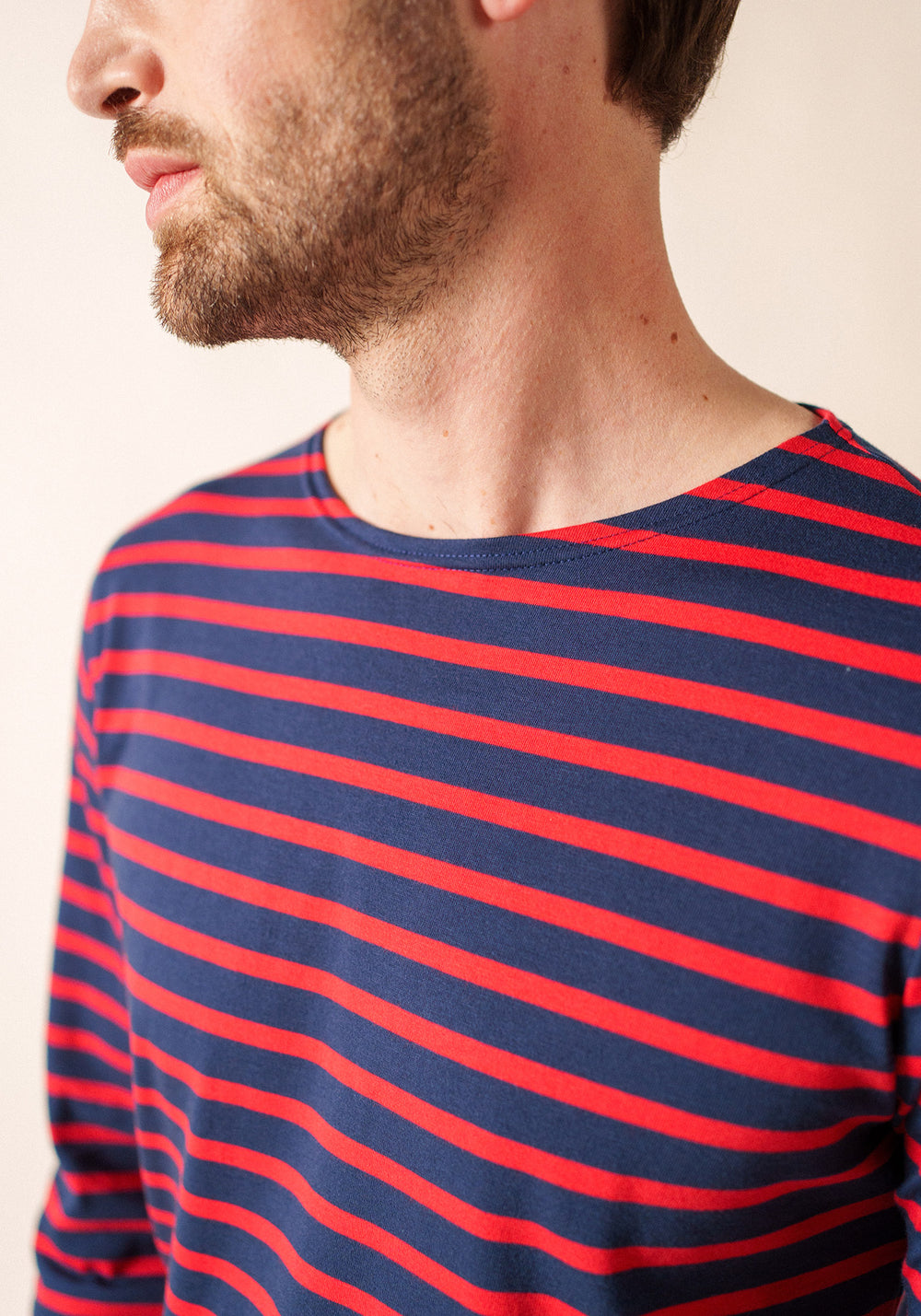 Minquiers Breton shirt (MARINE/TULIPE)