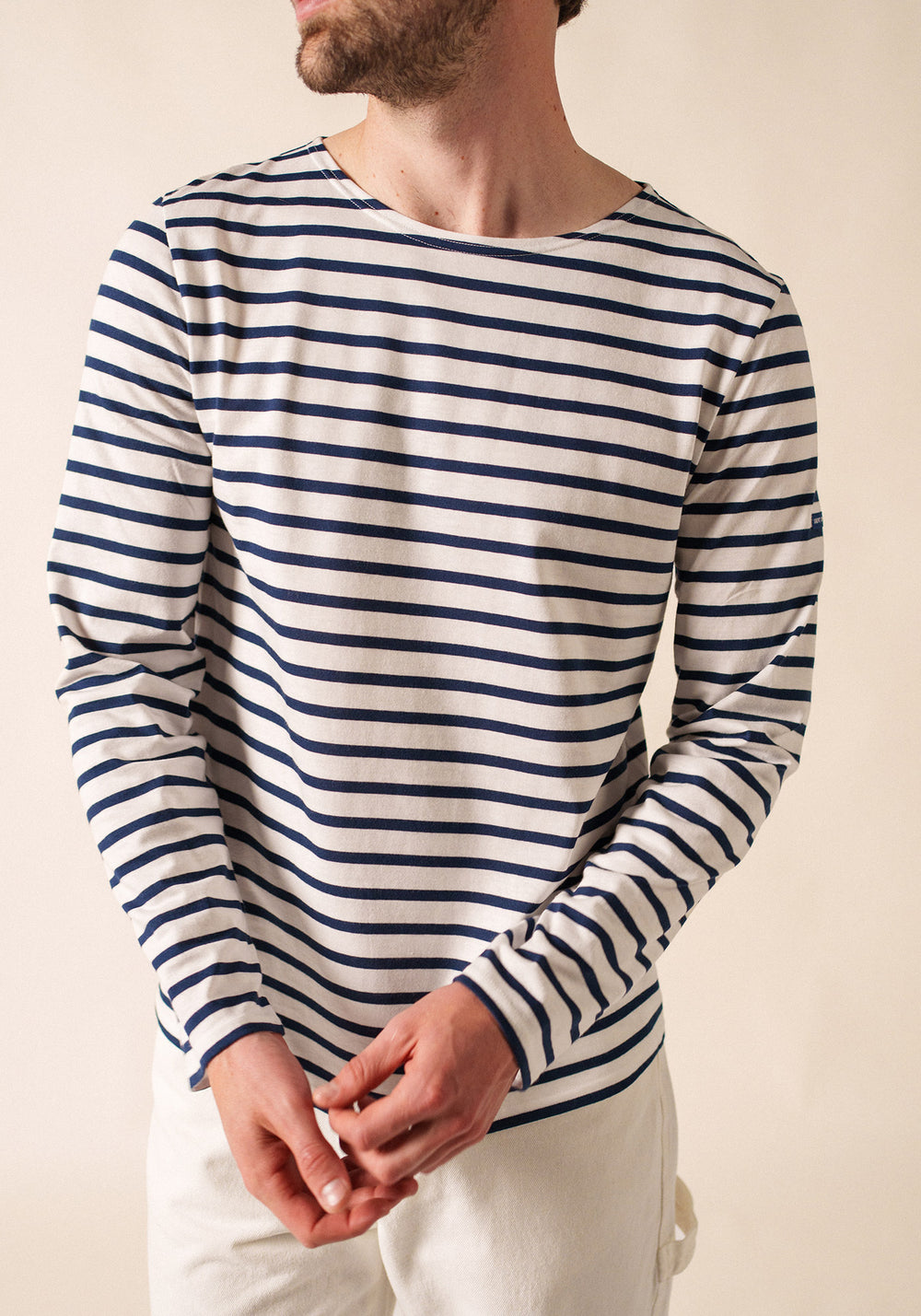 Minquiers Breton shirt (NEIGE/MARINE)