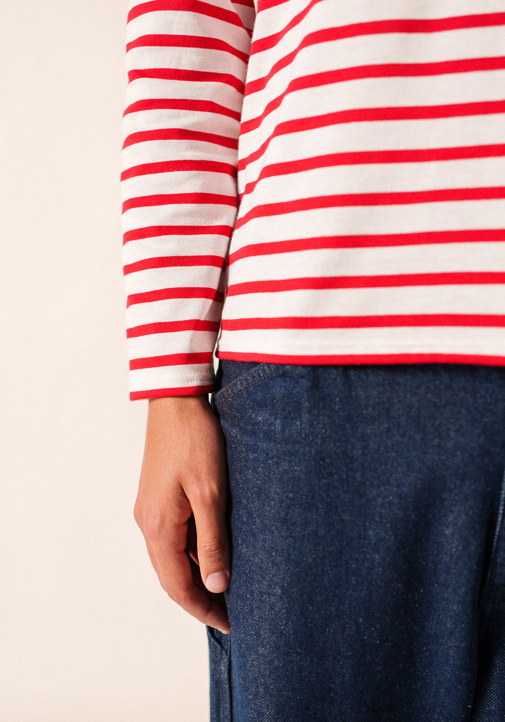 Minquiers Breton shirt (NEIGE/TULIPE)