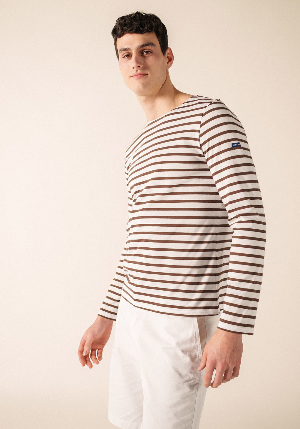 Minquiers Breton shirt (NEIGE/EXPRESSO)