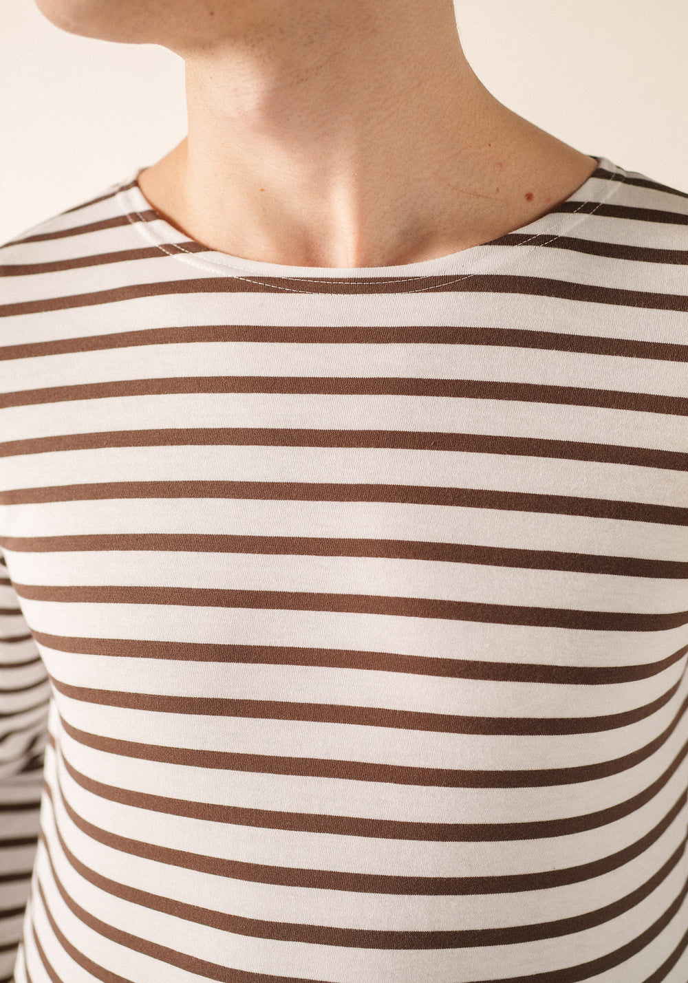 Minquiers Breton shirt (NEIGE/EXPRESSO)