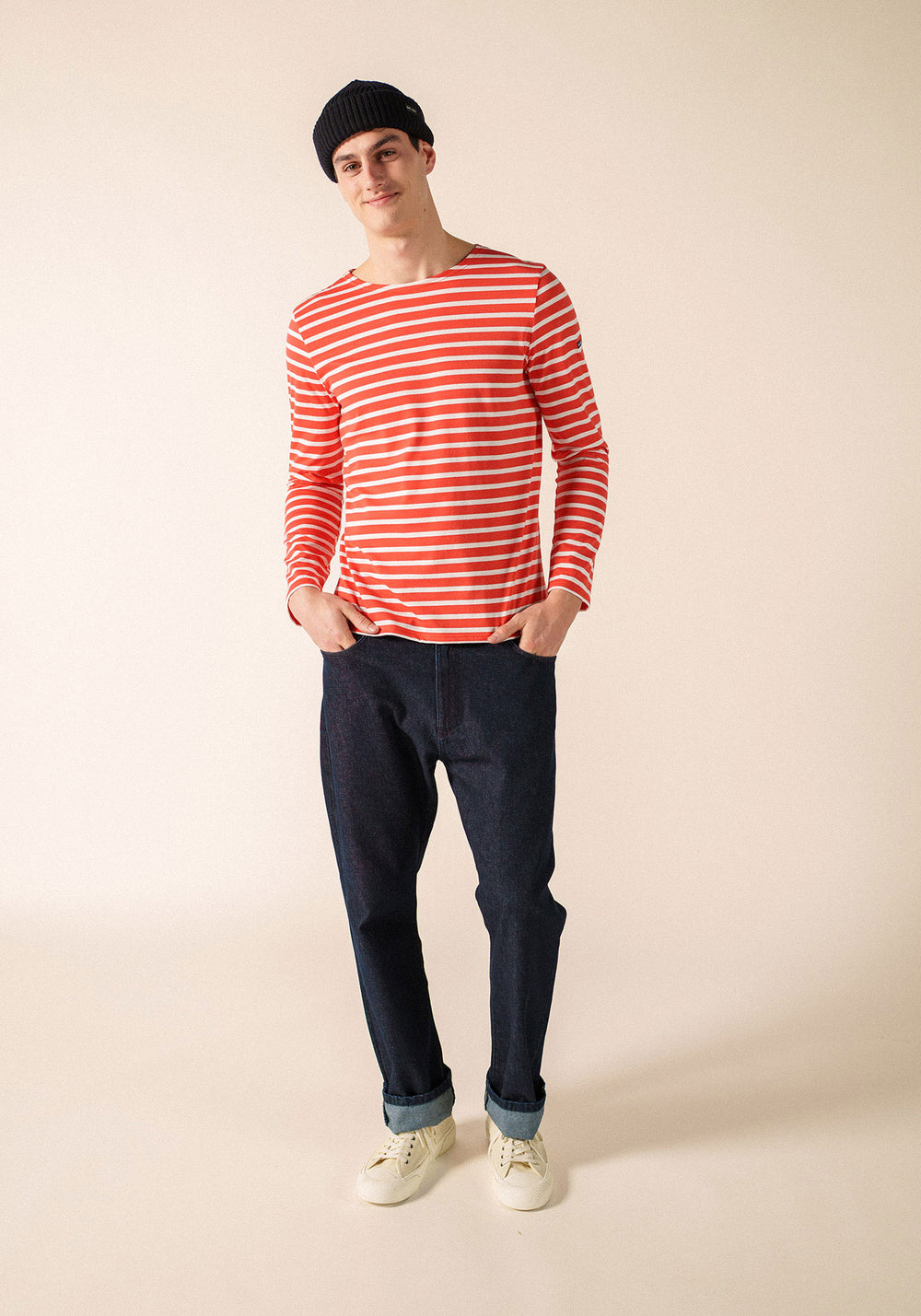 Minquiers Breton shirt (PIGMENT/NEIGE)