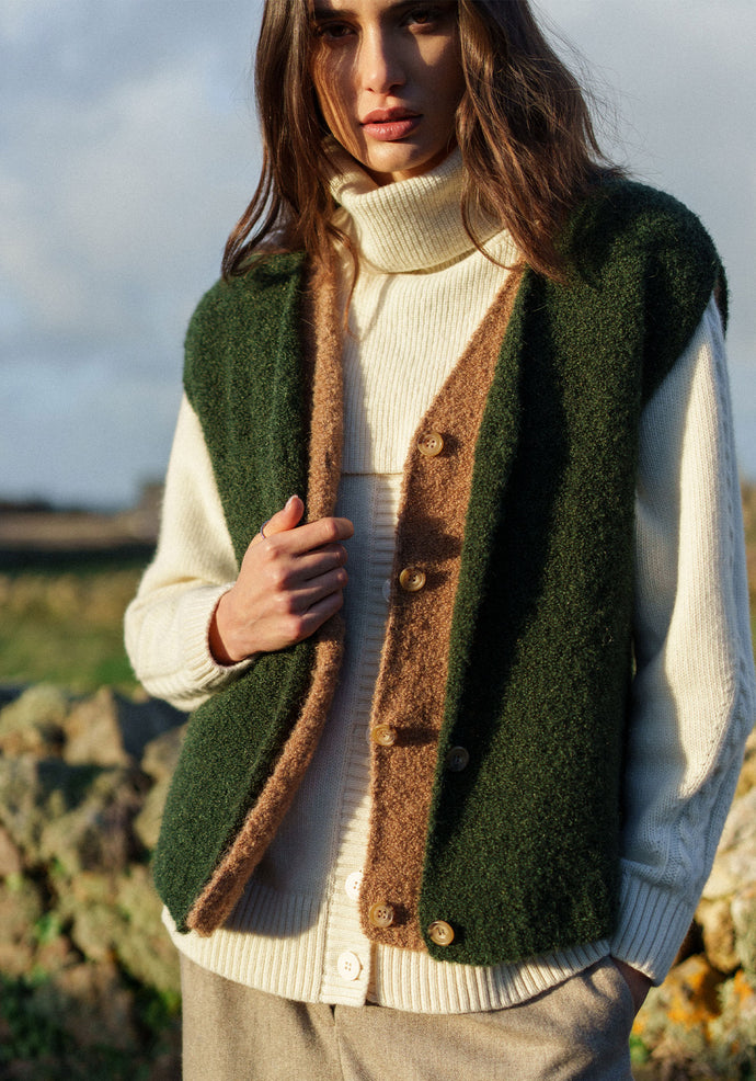 Moss-stitch knit