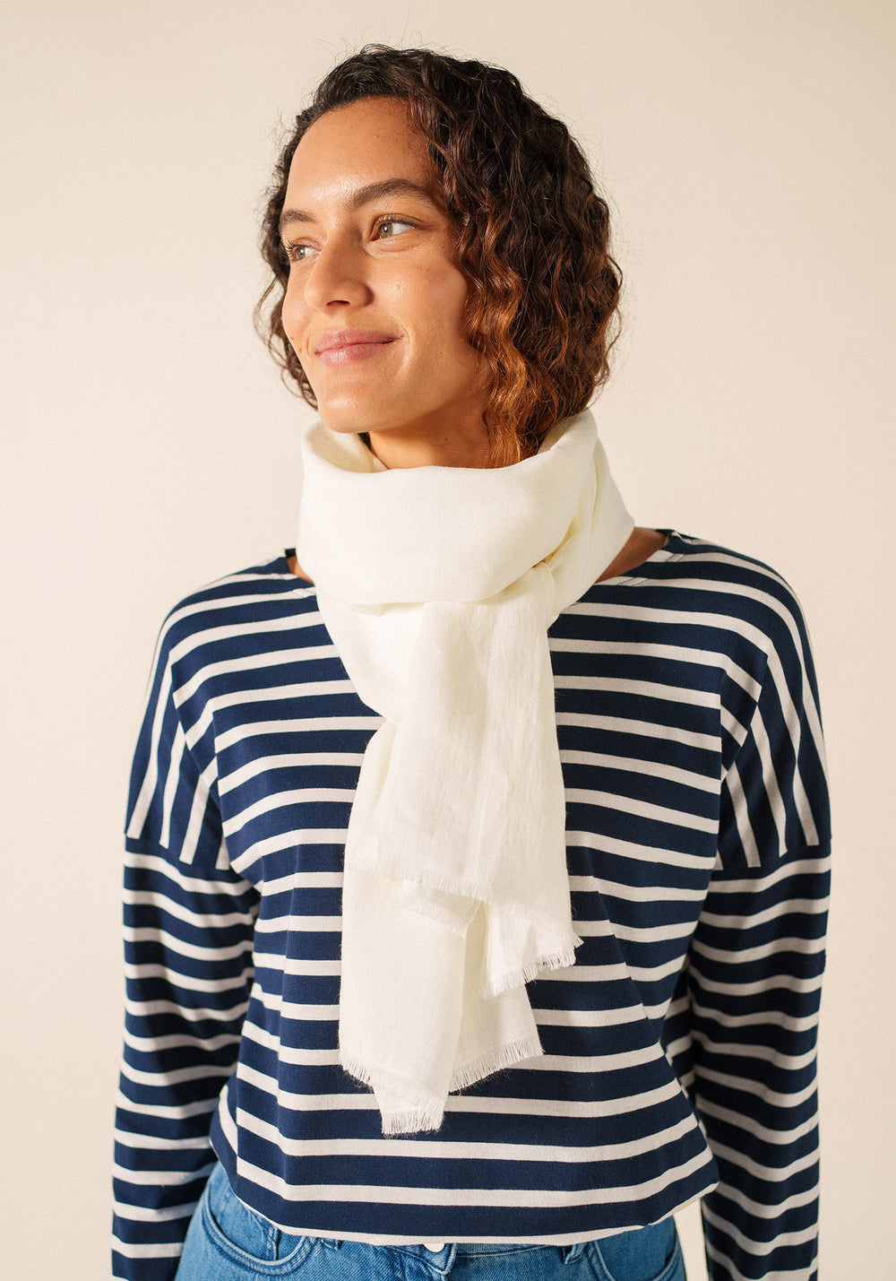 Linen scarf (BLANC)