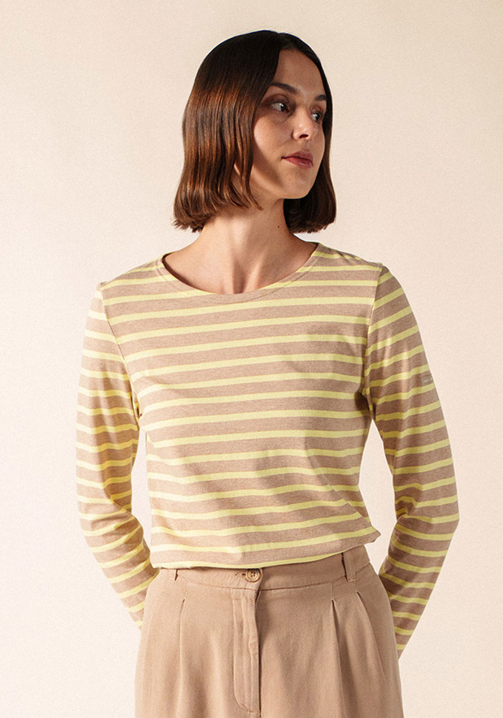 Minquidame Breton shirt (BEIGE CHINE/AUBE)
