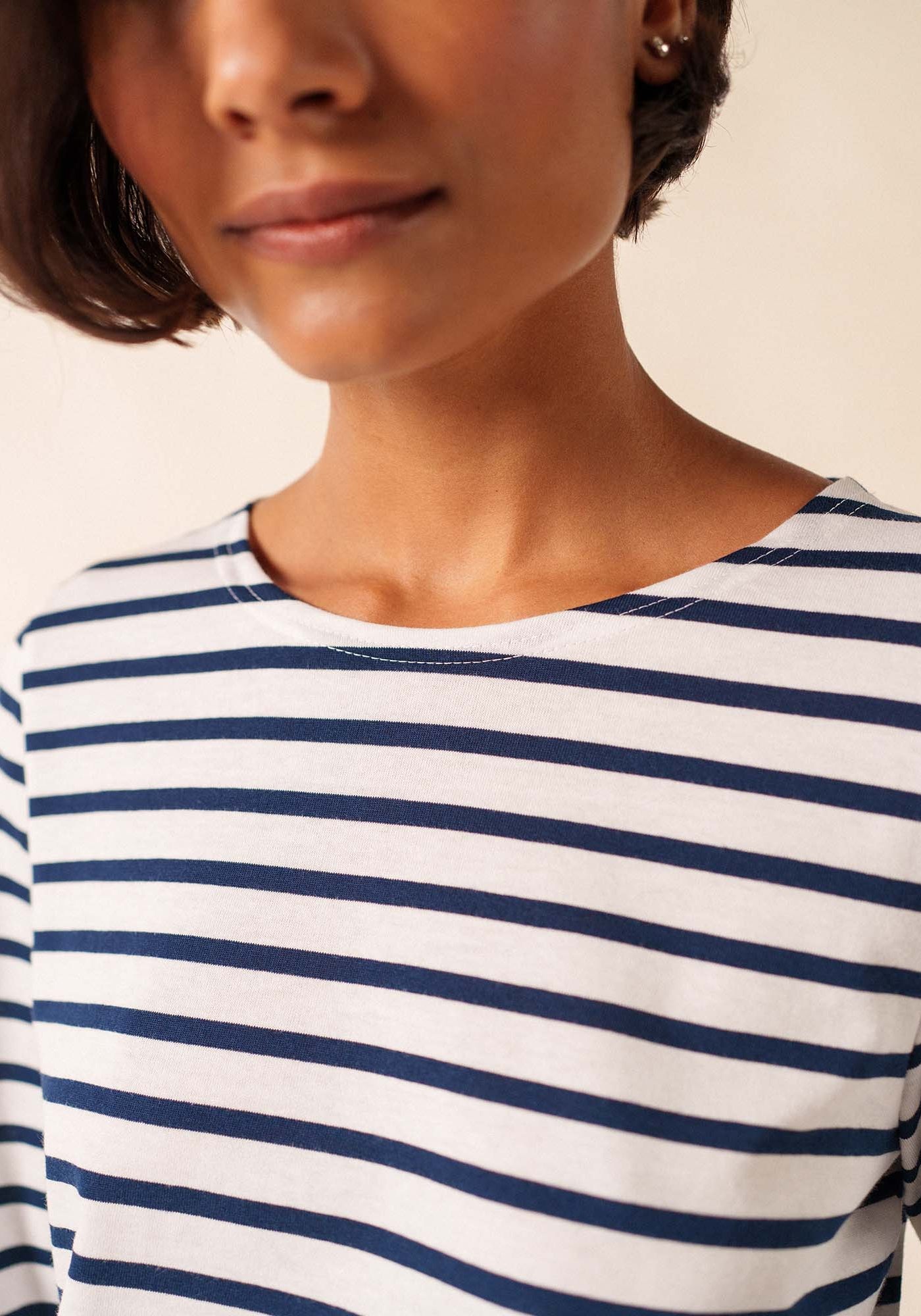 Minquidame Breton shirt (NEIGE/MARINE)