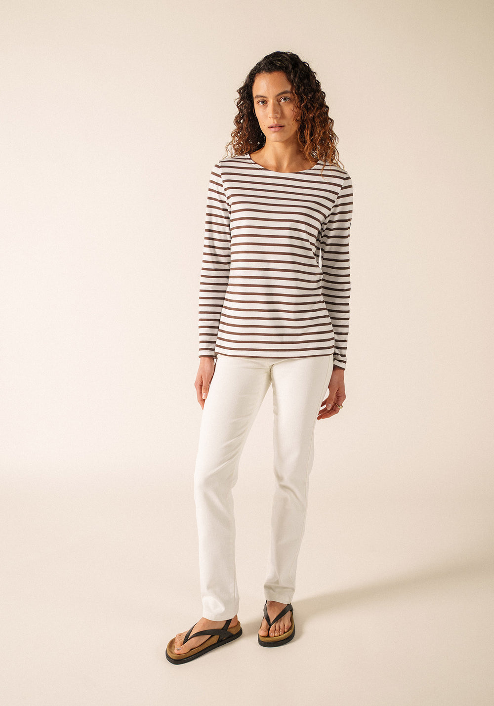 Minquidame Breton shirt (NEIGE/EXPRESSO)