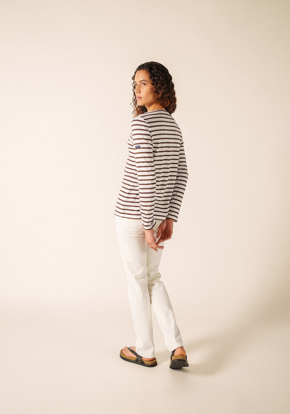 Minquidame Breton shirt (NEIGE/EXPRESSO)