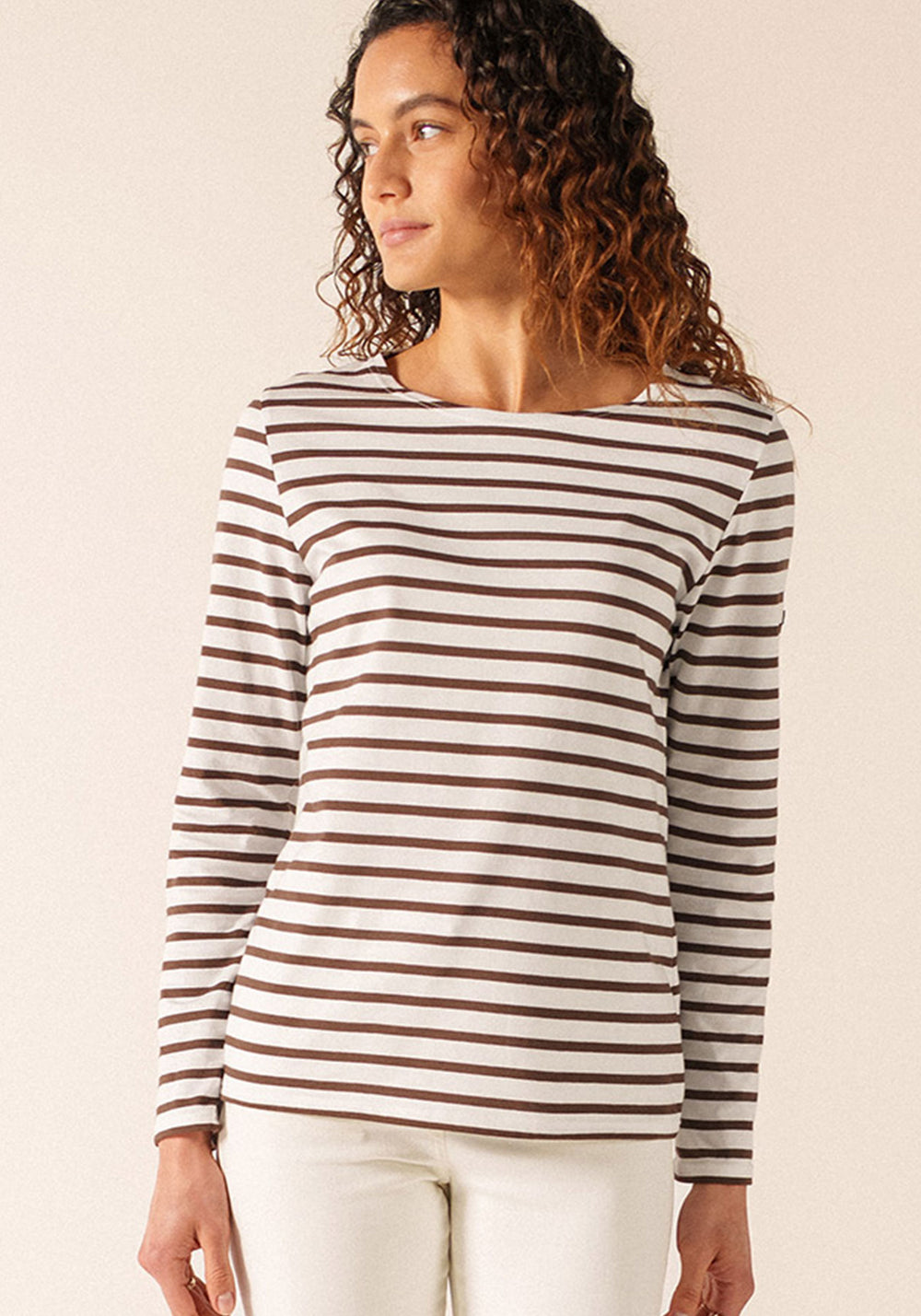 Minquidame Breton shirt (NEIGE/EXPRESSO)