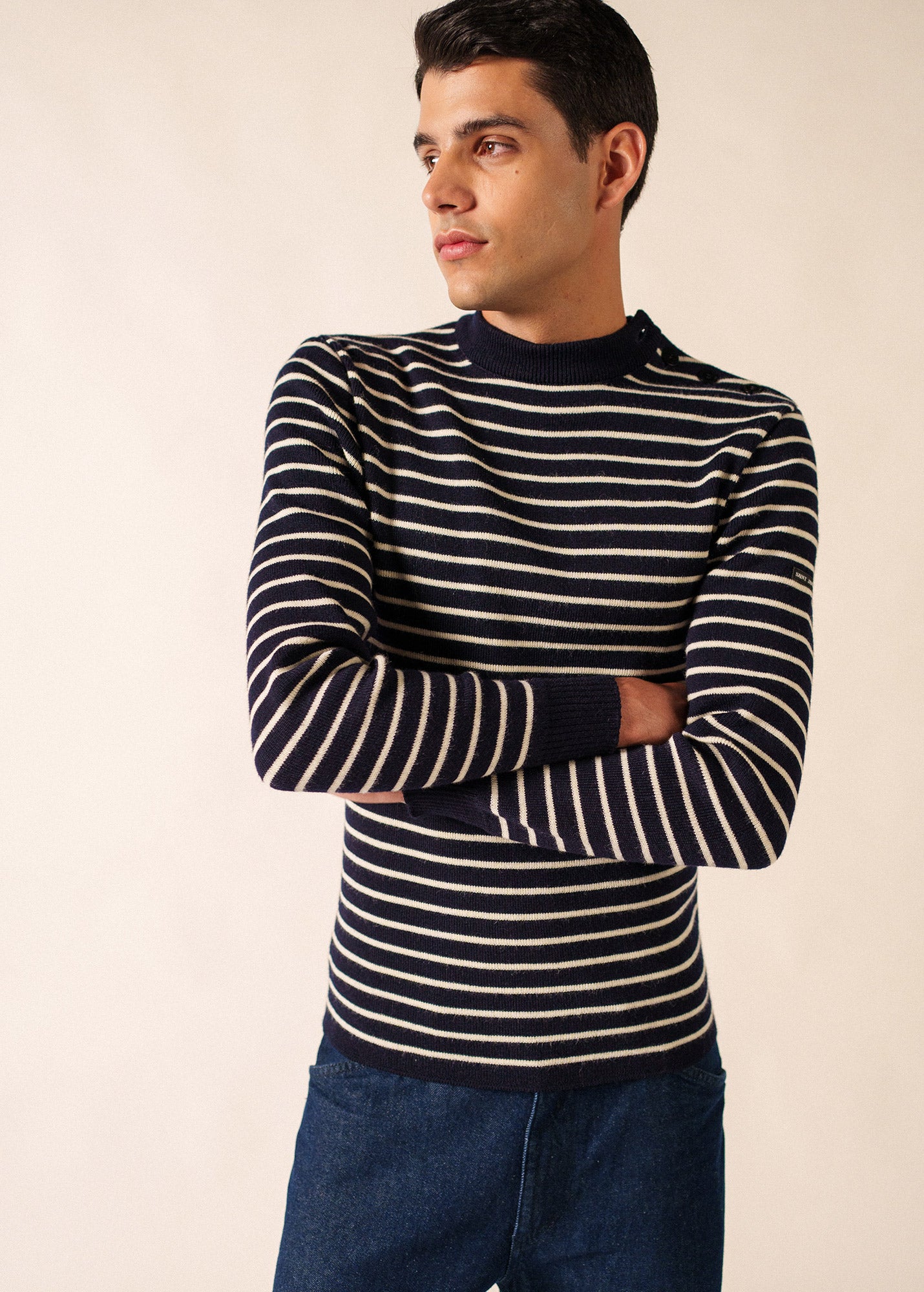 Matelot authentic striped sailor jumper slim fit, in pure new wool
