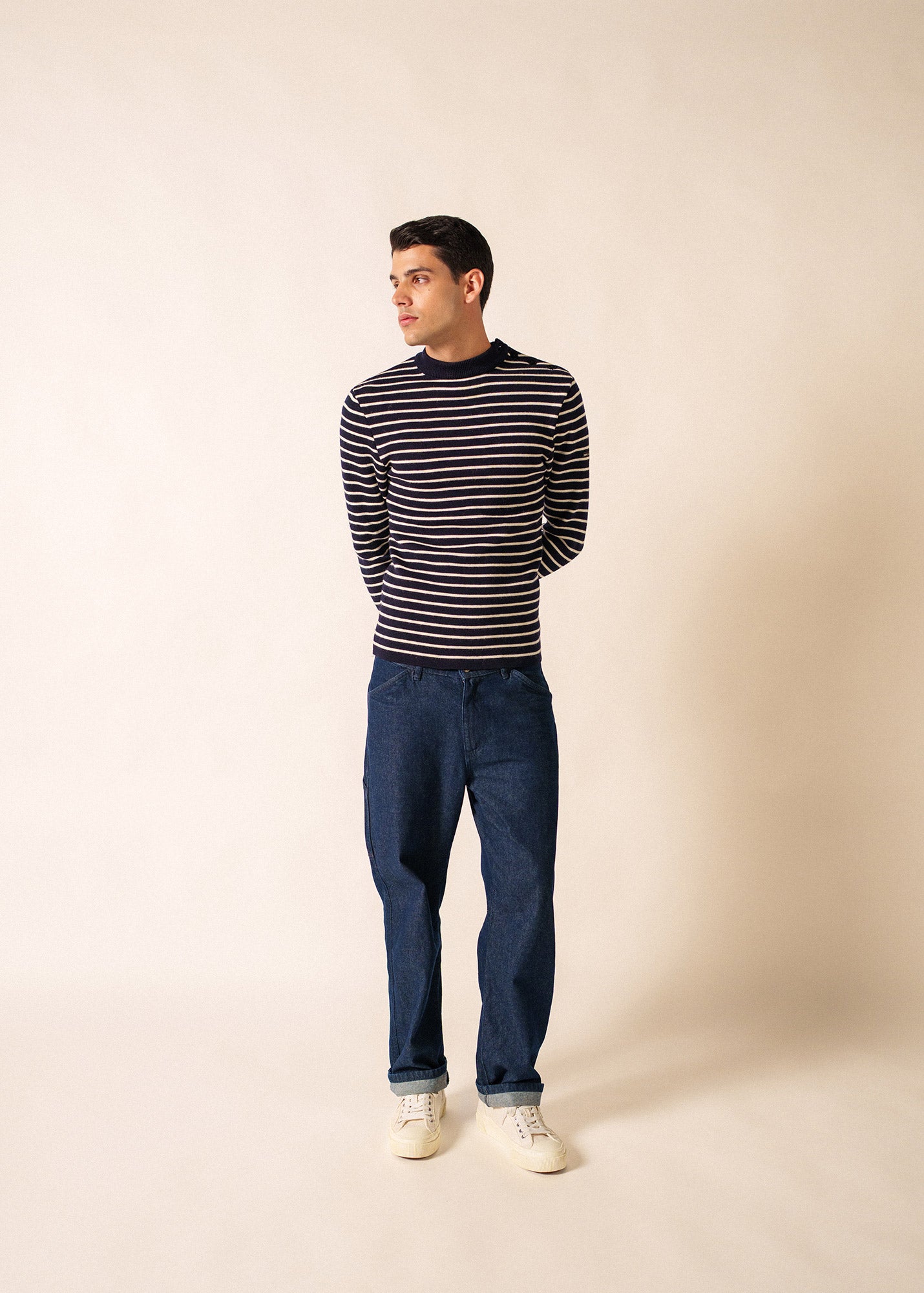 Matelot authentic striped sailor jumper slim fit, in pure new wool