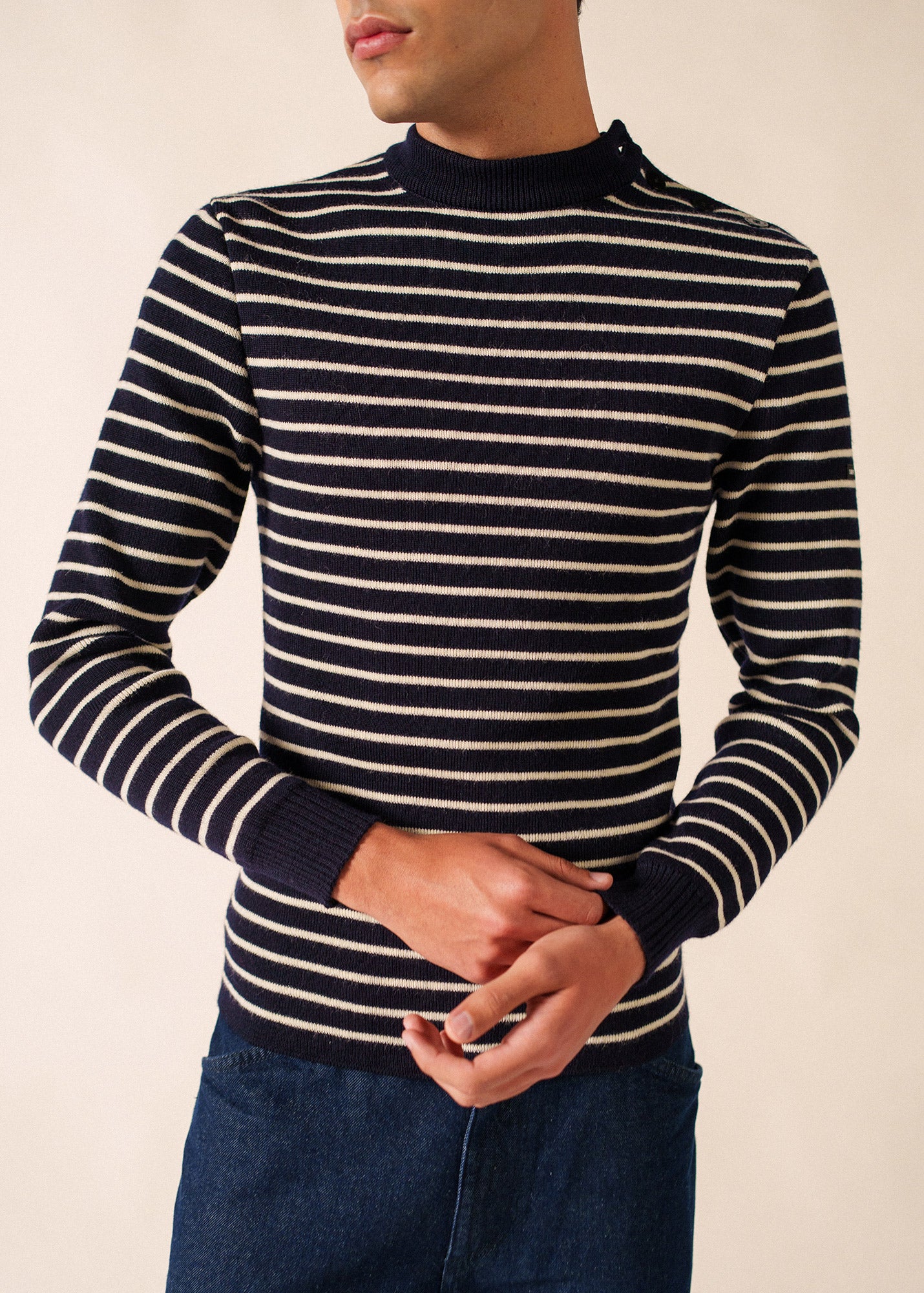 Matelot authentic striped sailor jumper slim fit, in pure new wool