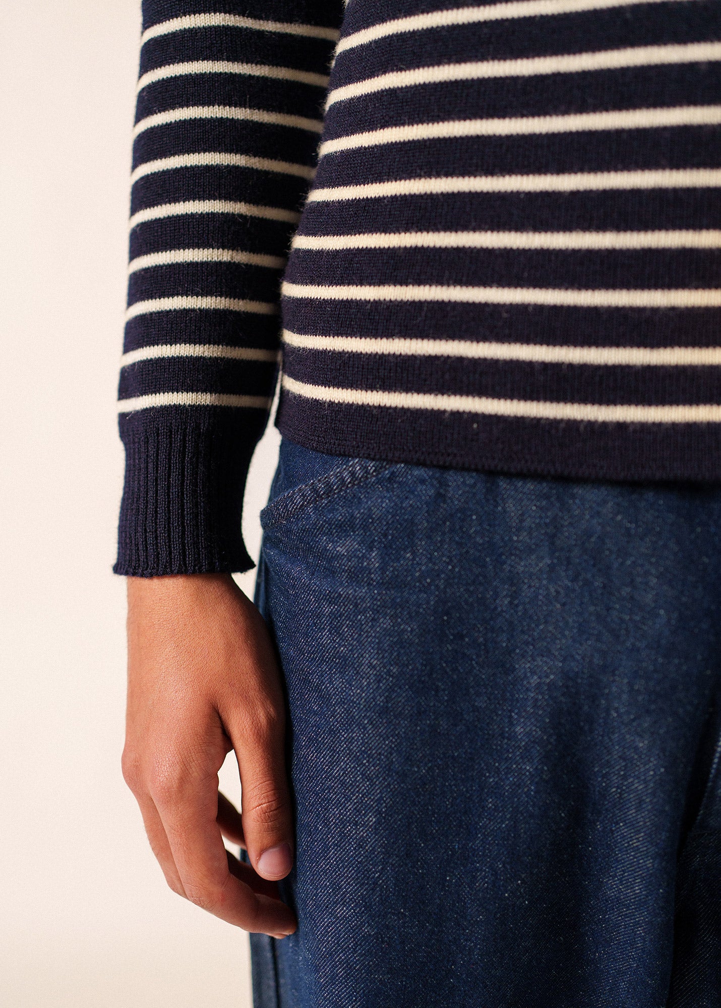 Matelot authentic striped sailor jumper slim fit, in pure new wool