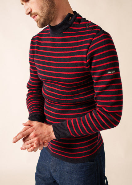 Matelot authentic striped sailor jumper slim fit, in pure new wool