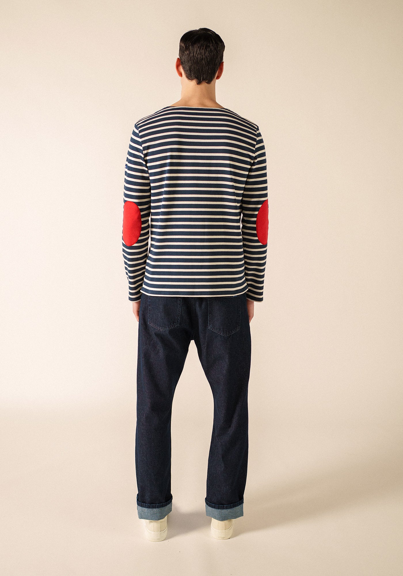 Méridien patches Breton shirt (MARINE/ECRU/TULIPE)