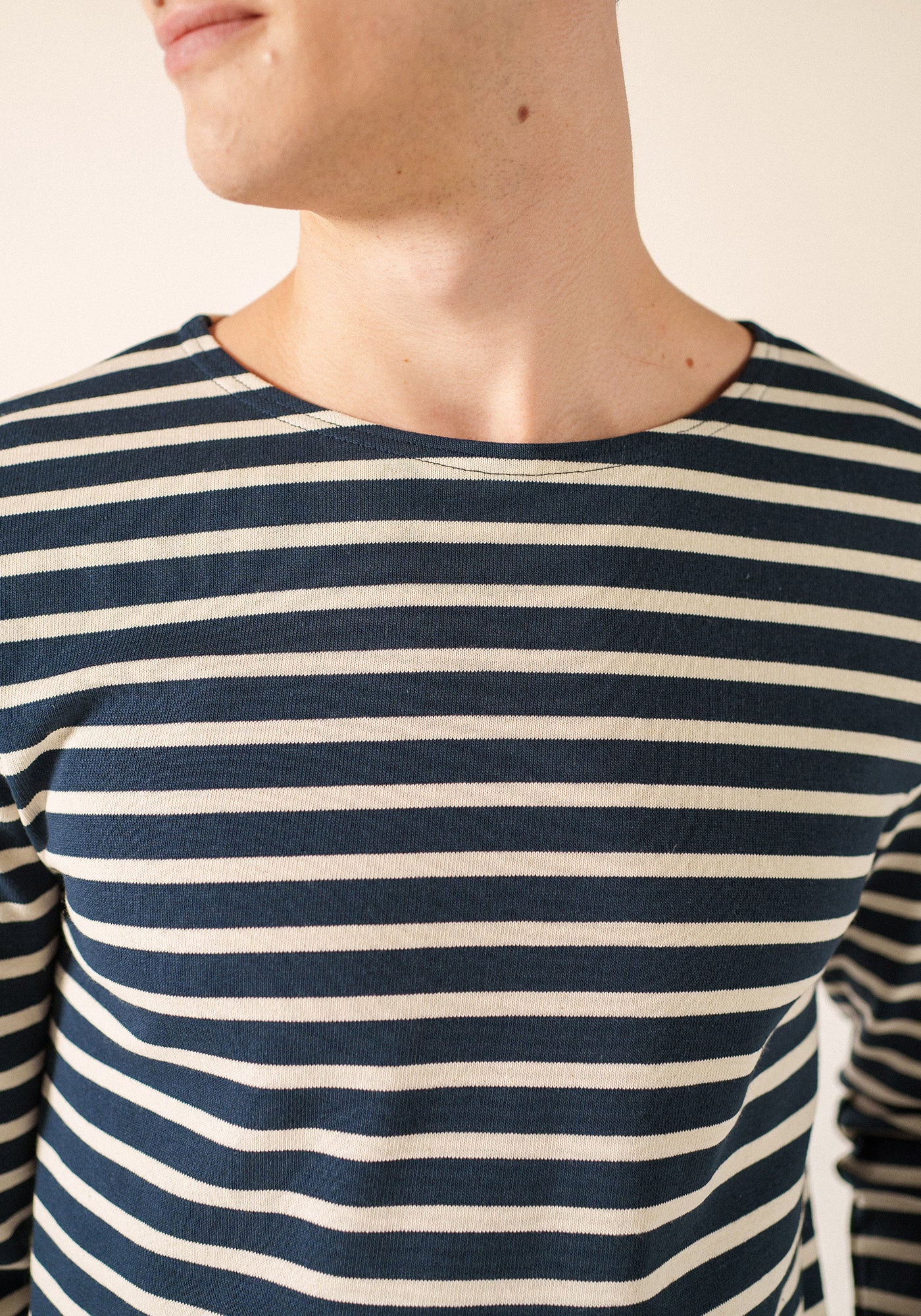 Méridien patches Breton shirt (MARINE/ECRU/TULIPE)