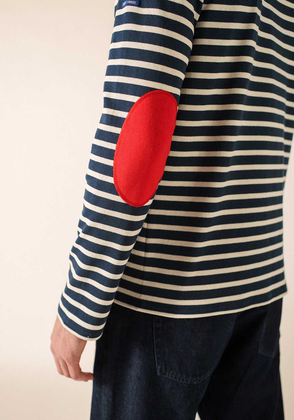 Méridien patches Breton shirt (MARINE/ECRU/TULIPE)