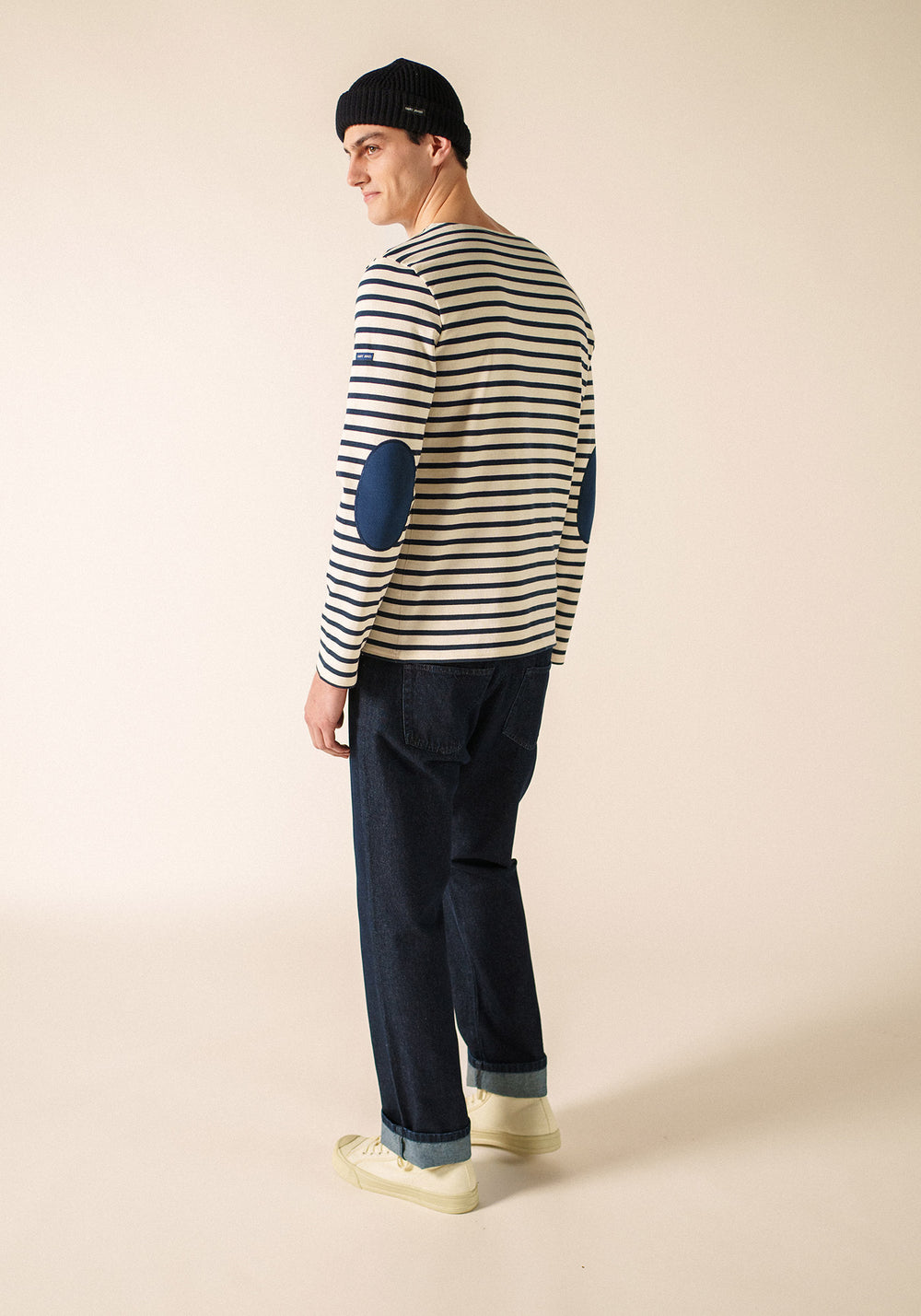 Méridien patches Breton shirt (ECRU/MARINE/MARINE)
