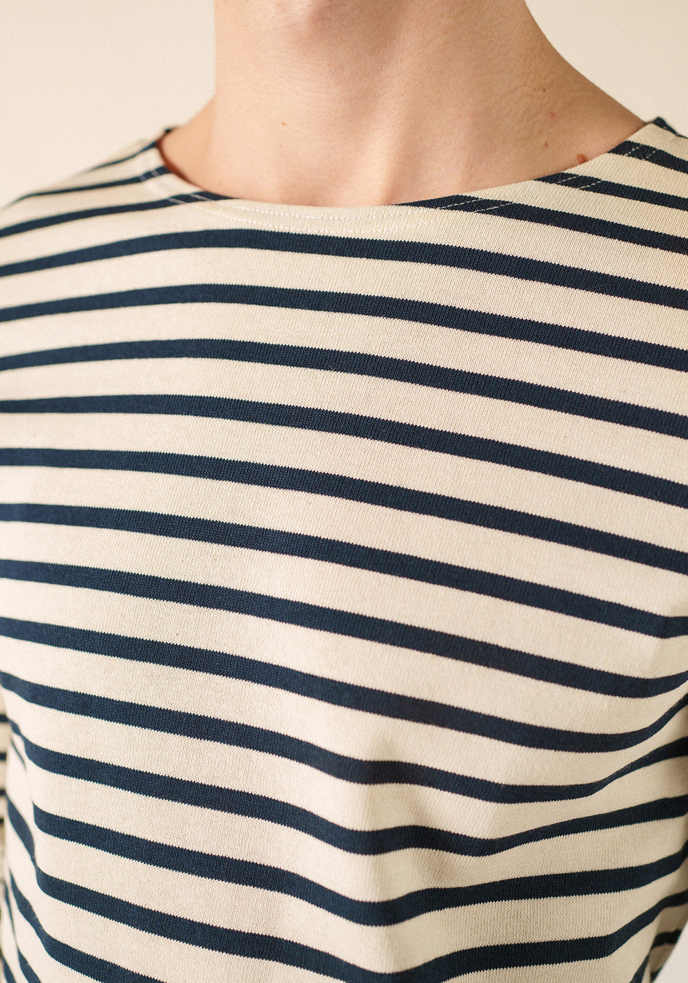 Méridien patches Breton shirt (ECRU/MARINE/MARINE)