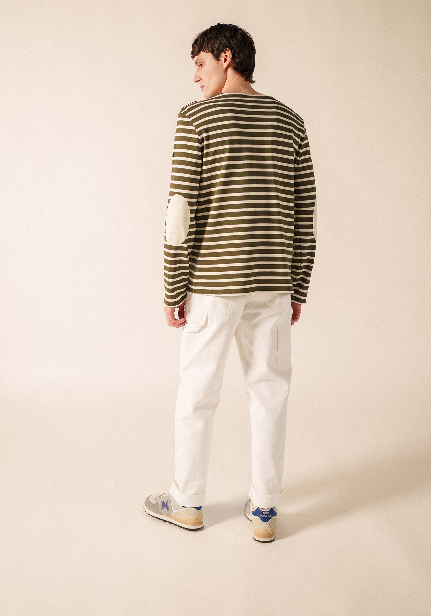 Méridien patches Breton shirt (LAND/ECRU/ECRU)