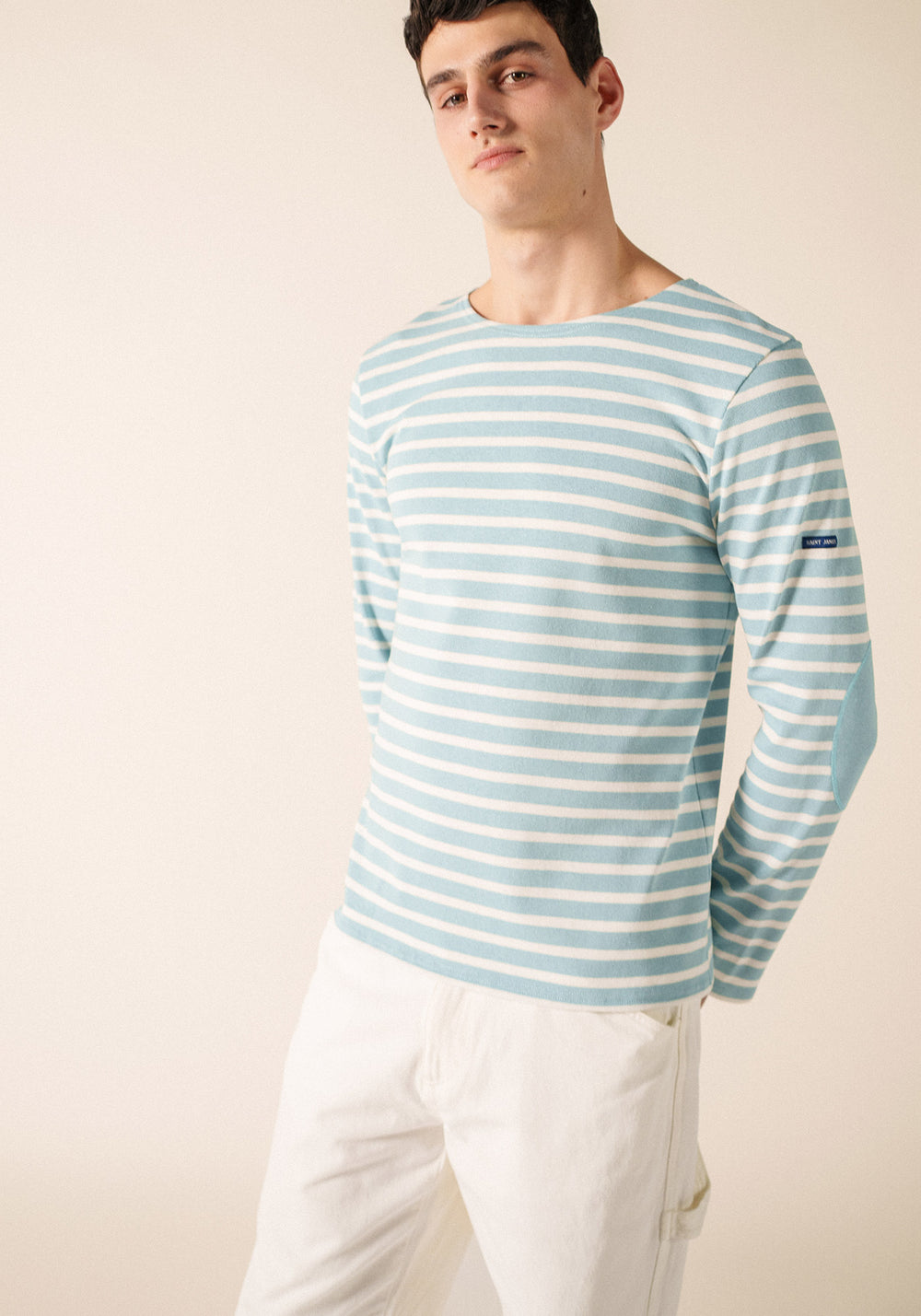 Méridien patches Breton shirt (NUANCE/NEIGE/NUANCE)