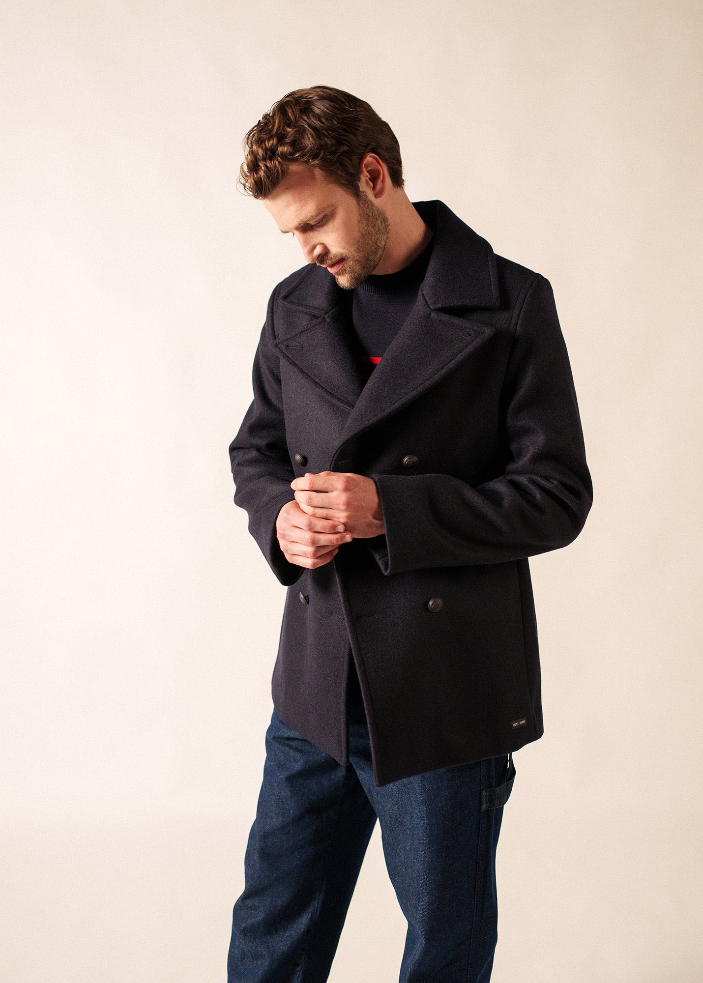 Galion authentic sailor peacoat in wool cloth, made in France
