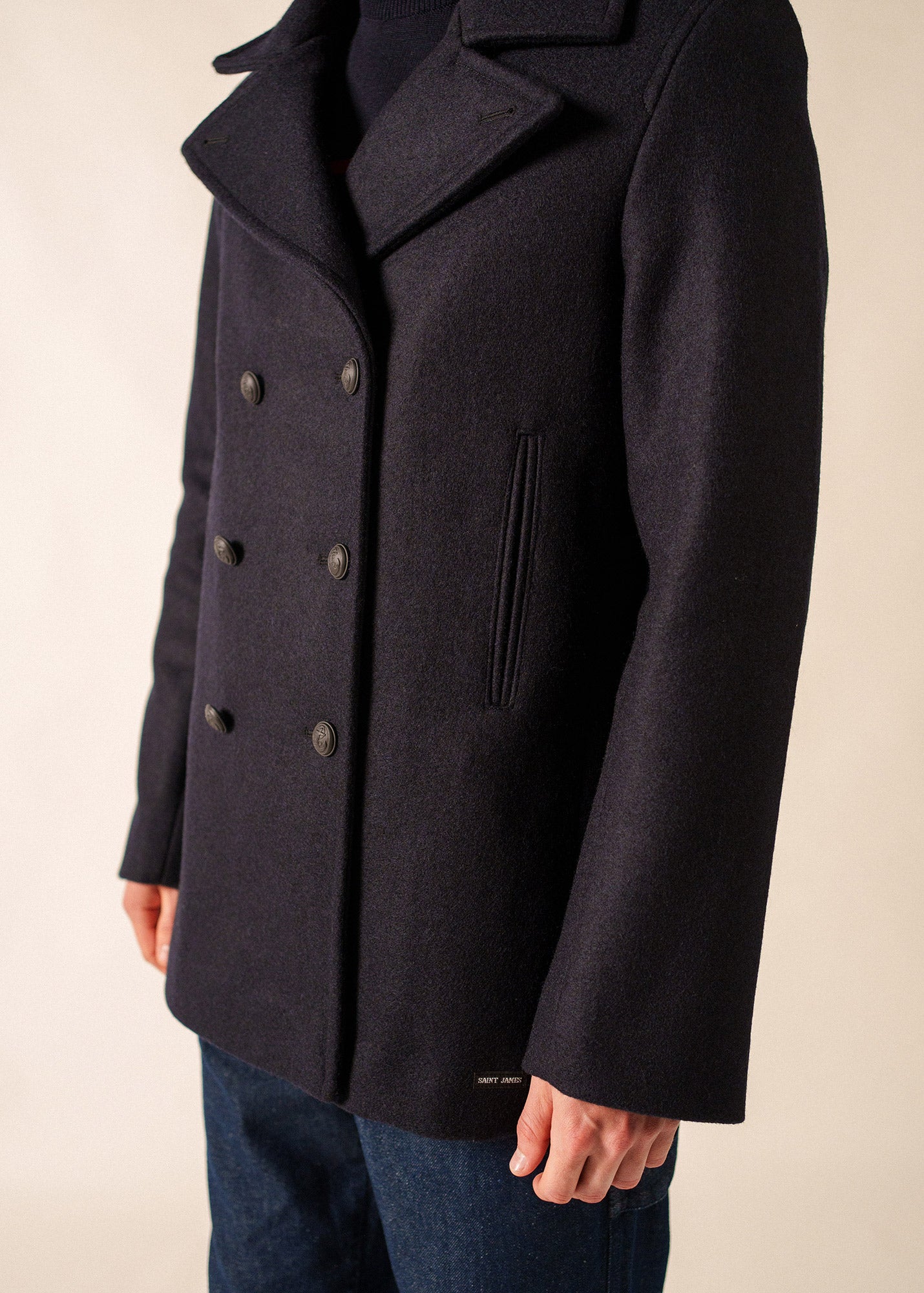 Galion authentic sailor peacoat in wool cloth, made in France
