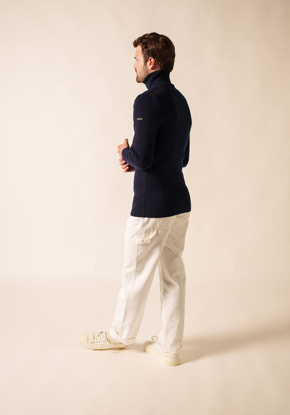 Turtleneck sailor jumper - in pure new wool (MARINE)